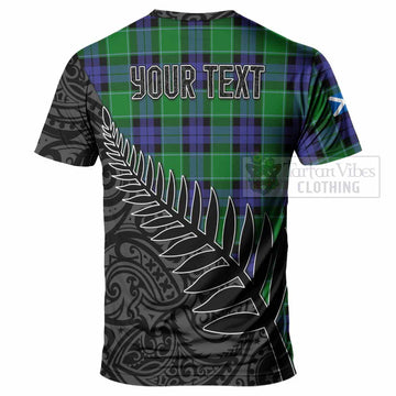 Tartan Vibes Clothing Monteith Crest Tartan T-Shirt with New Zealand Silver Fern Half Style