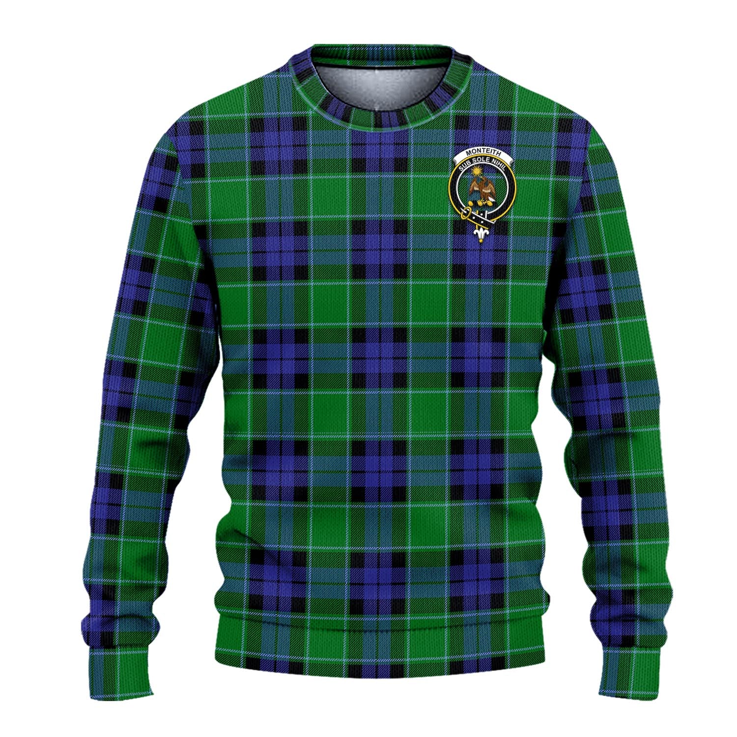 Monteith Tartan Ugly Sweater with Family Crest - Tartan Vibes Clothing