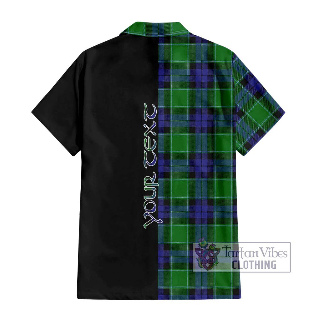 Monteith Tartan Hawaiian Shirt with Family Crest and Half Of Me Style - Tartan Vibes Clothing