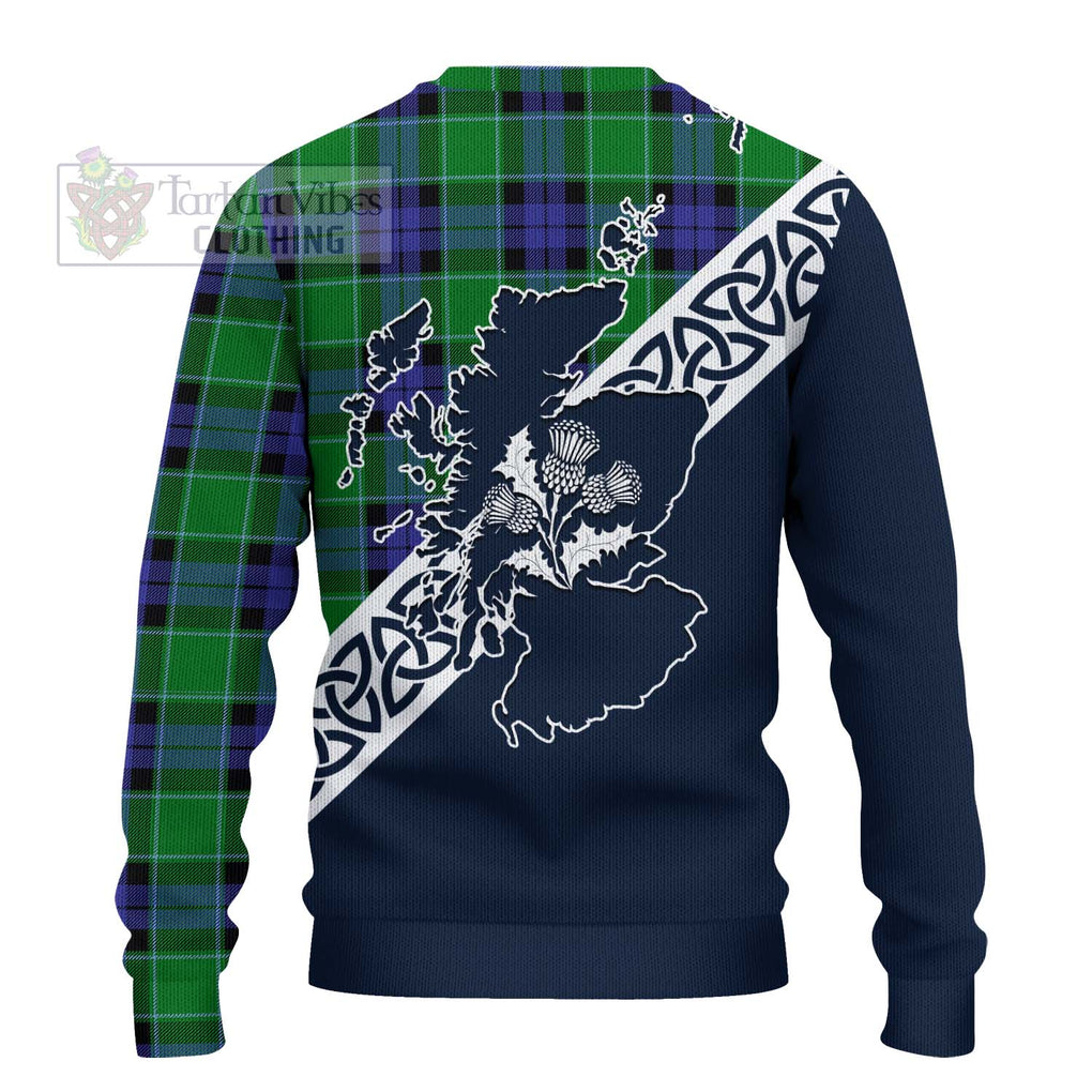 Monteith Tartan Ugly Sweater Featuring Thistle and Scotland Map - Tartan Vibes Clothing