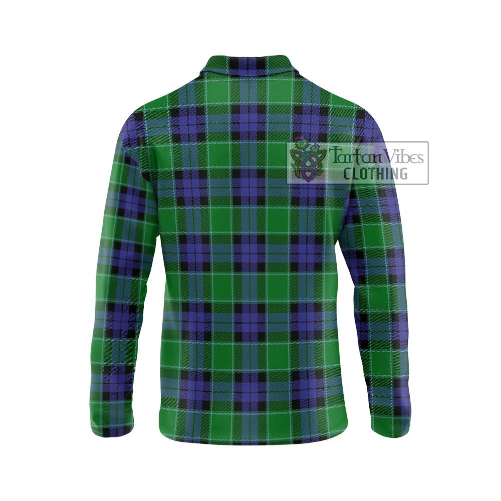 Monteith Tartan Long Sleeve Polo Shirt with Family Crest DNA In Me Style - Tartan Vibes Clothing