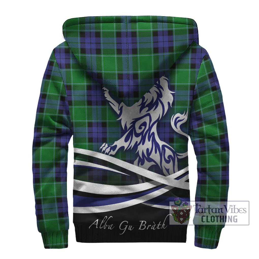 Monteith Tartan Sherpa Hoodie with Alba Gu Brath Regal Lion Emblem - Tartan Vibes Clothing