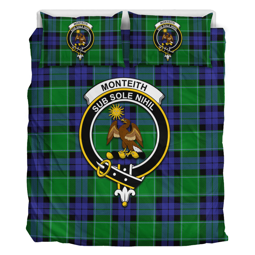 Monteith Tartan Bedding Set with Family Crest