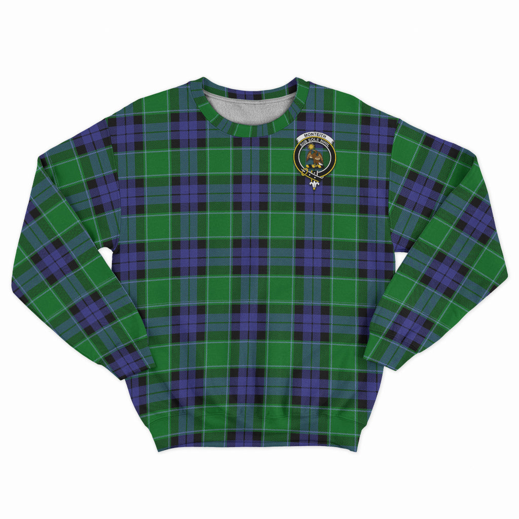 Monteith Tartan Sweatshirt with Family Crest - Tartan Vibes Clothing