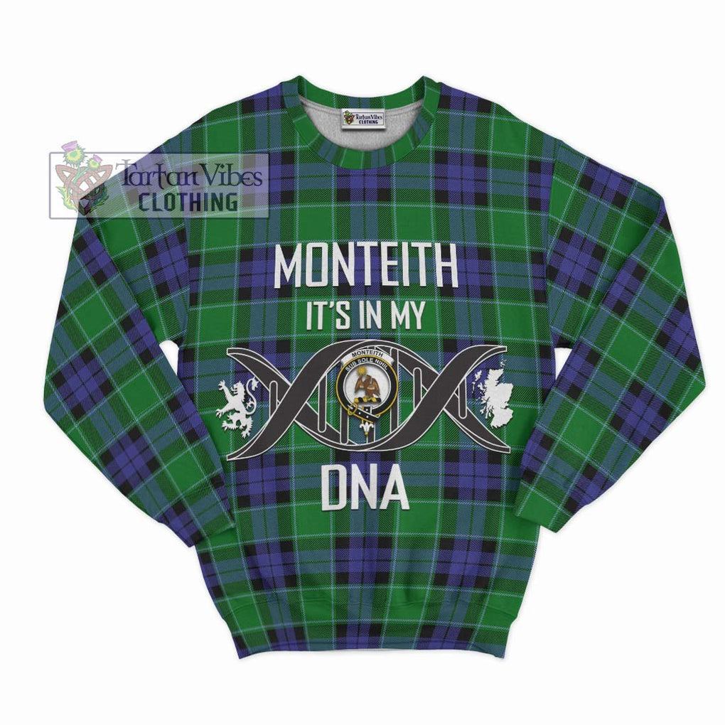 Monteith Tartan Sweatshirt with Family Crest DNA In Me Style - Tartan Vibes Clothing