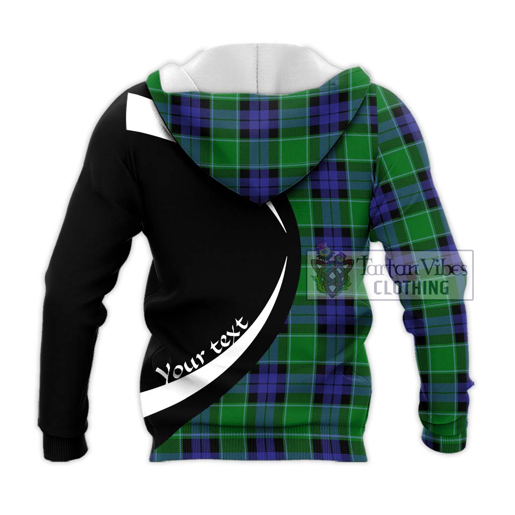 Monteith Tartan Knitted Hoodie with Family Crest Circle Style - Tartan Vibes Clothing