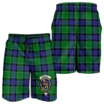 Monteith Tartan Mens Shorts with Family Crest