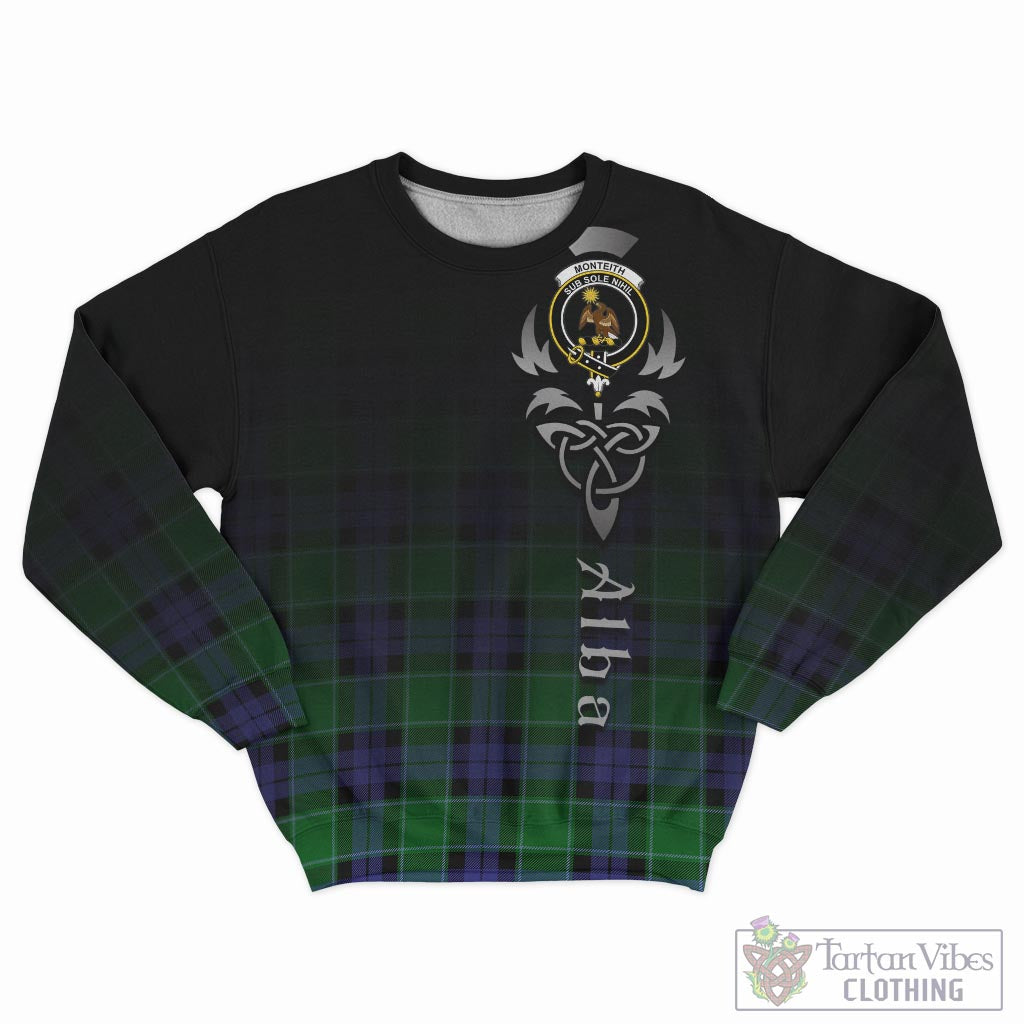 Monteith Tartan Sweatshirt Featuring Alba Gu Brath Family Crest Celtic Inspired - Tartan Vibes Clothing