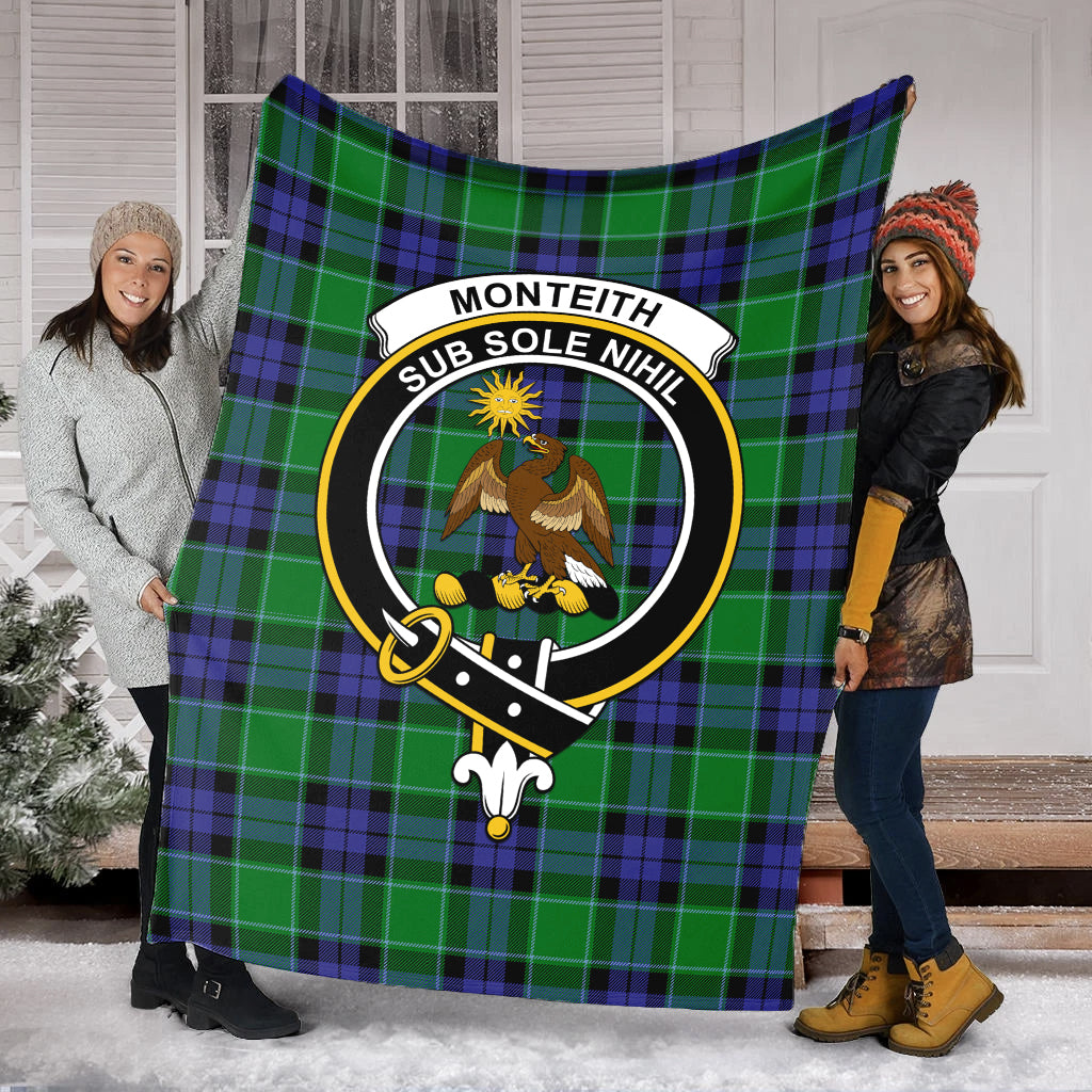 Monteith Tartan Blanket with Family Crest - Tartan Vibes Clothing