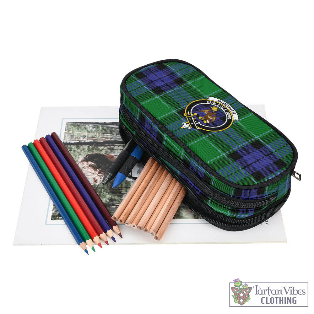 Monteith Tartan Pen and Pencil Case with Family Crest - Tartan Vibes Clothing