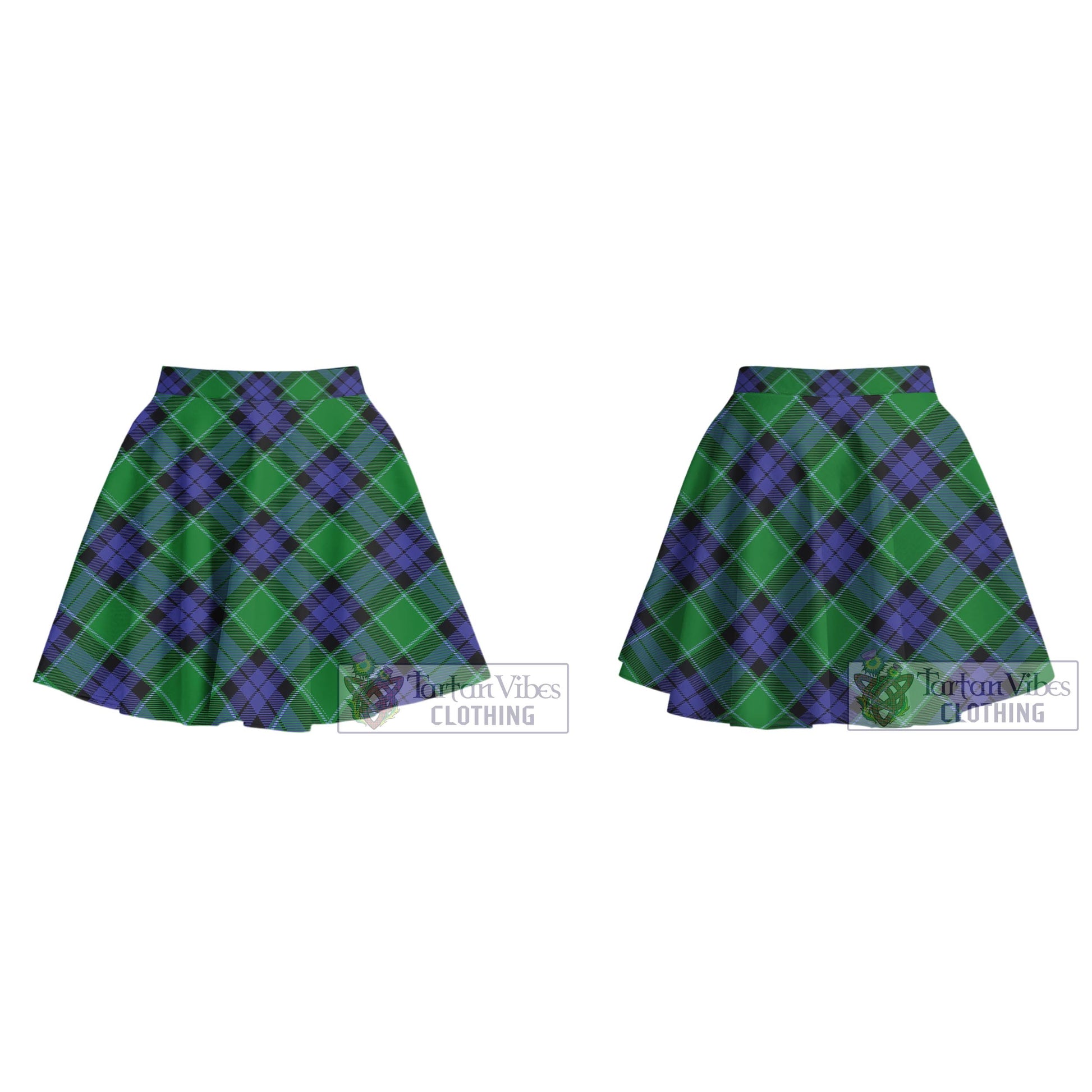 Monteith Tartan Women's Plated Mini Skirt Cross Style - Tartan Vibes Clothing