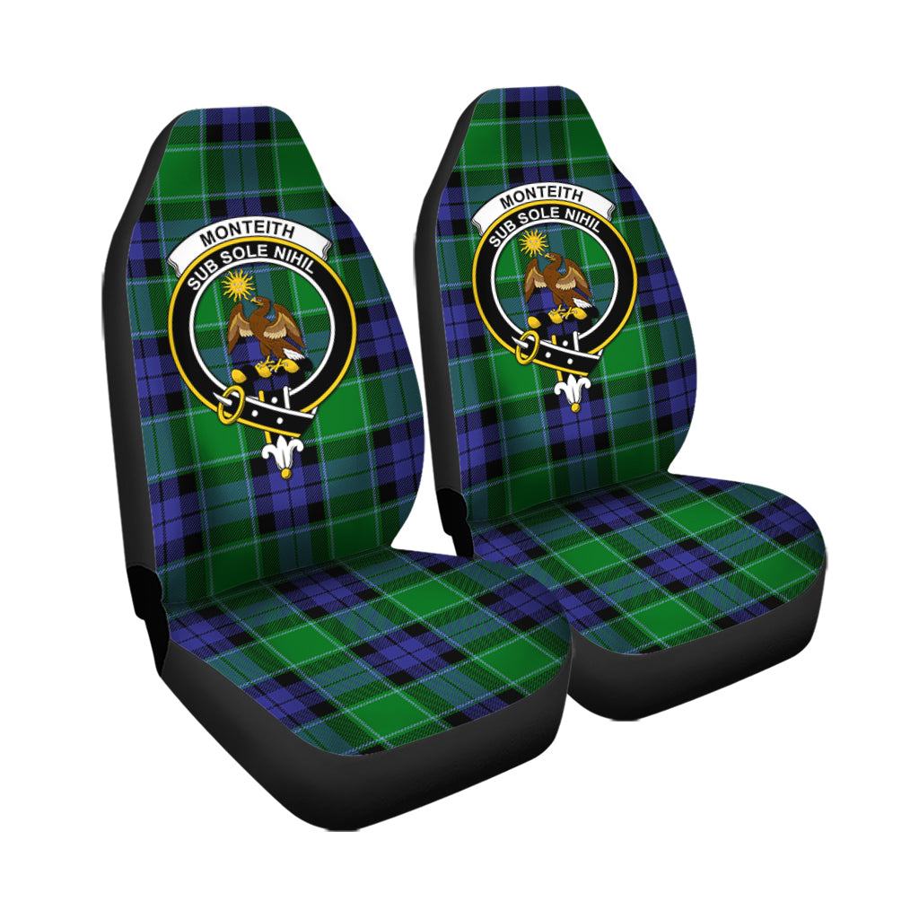 Monteith Tartan Car Seat Cover with Family Crest