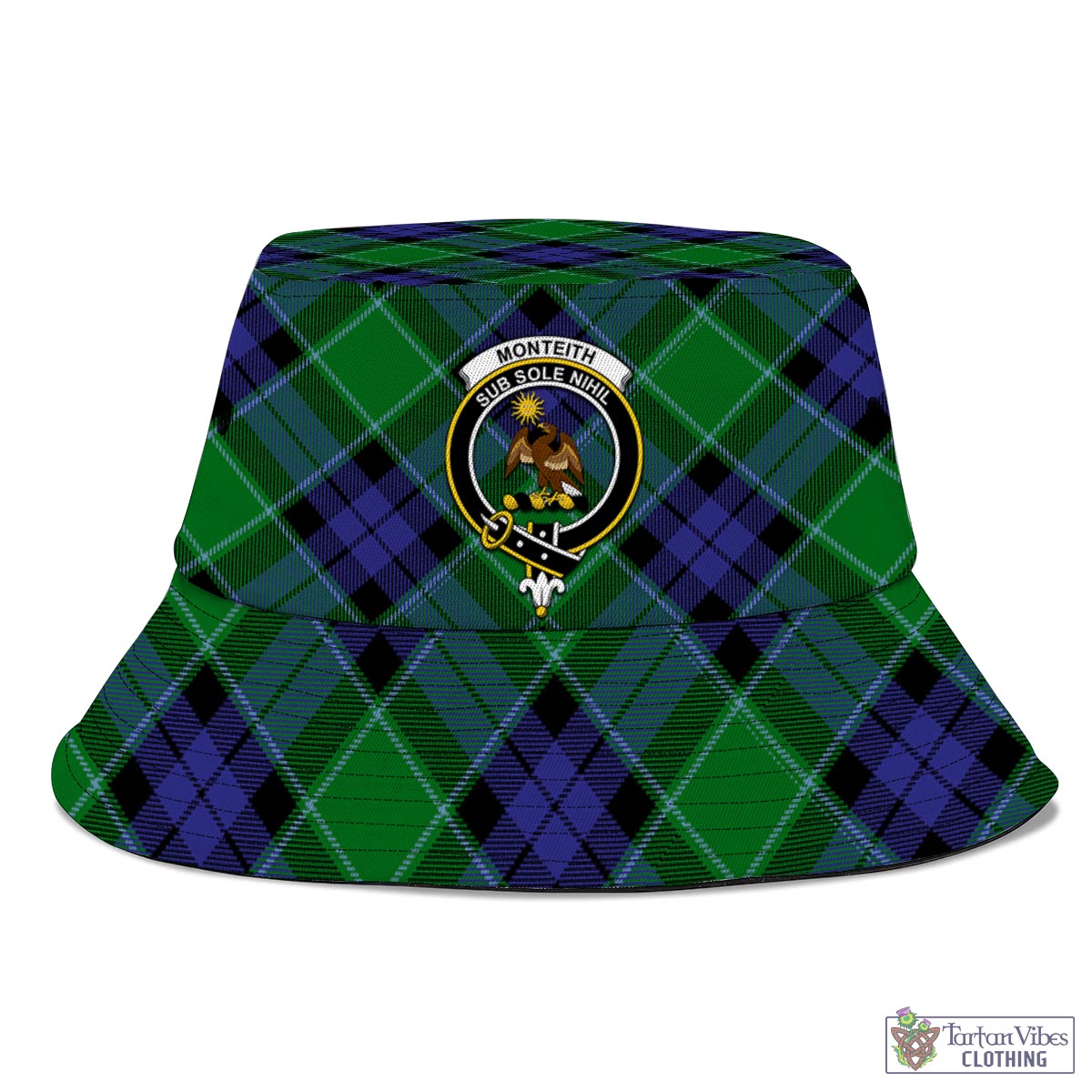 Monteith Tartan Bucket Hat with Family Crest - Tartan Vibes Clothing