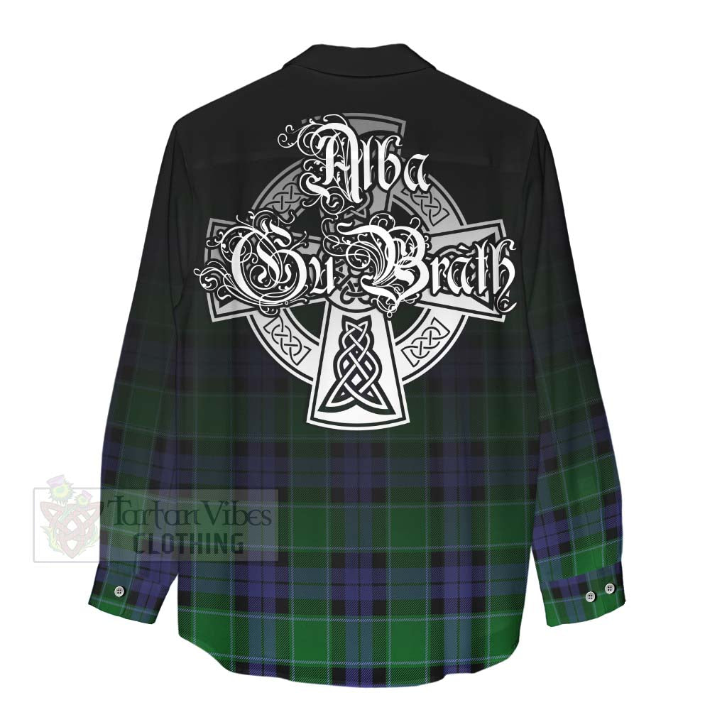 Monteith Tartan Women's Casual Shirt Featuring Alba Gu Brath Family Crest Celtic Inspired - Tartan Vibes Clothing