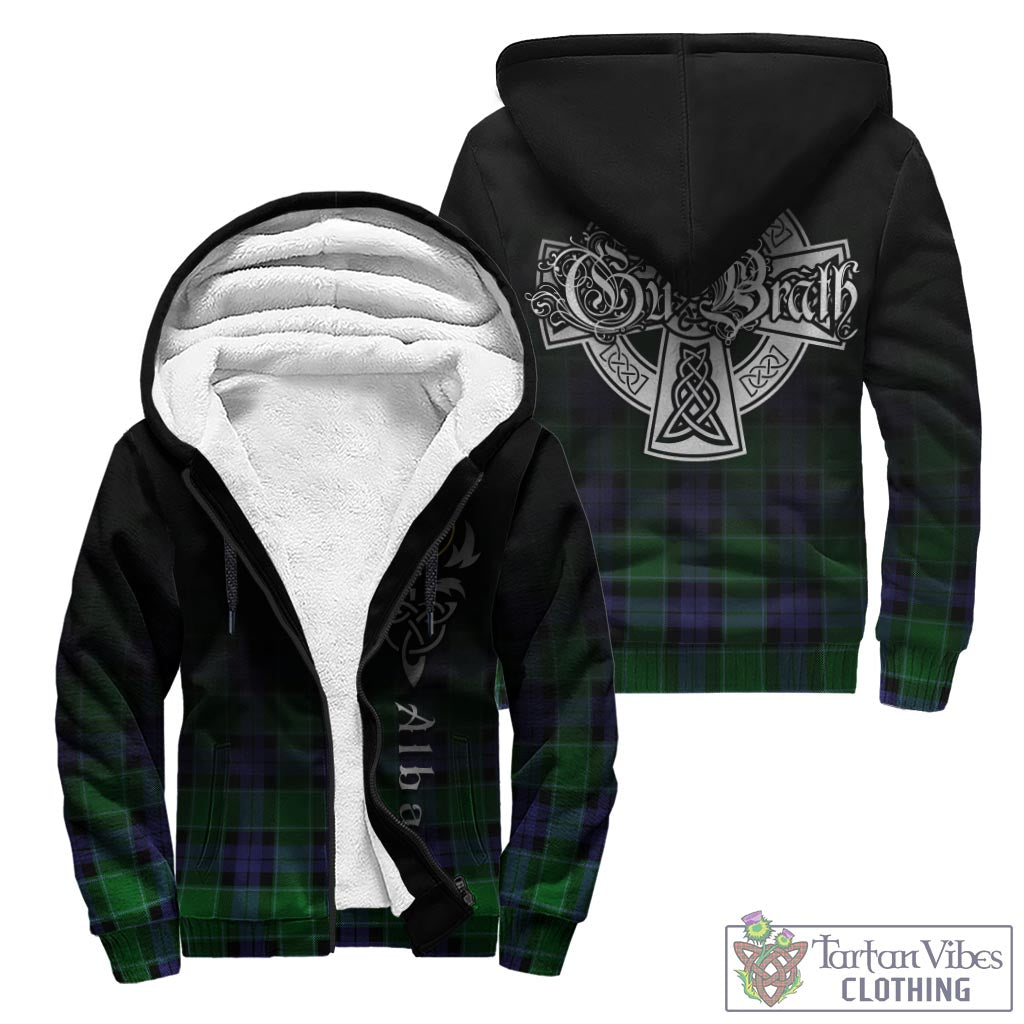 Monteith Tartan Sherpa Hoodie Featuring Alba Gu Brath Family Crest Celtic Inspired - Tartan Vibes Clothing