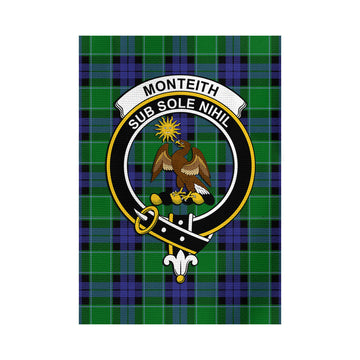 Monteith Tartan Garden Flag with Family Crest