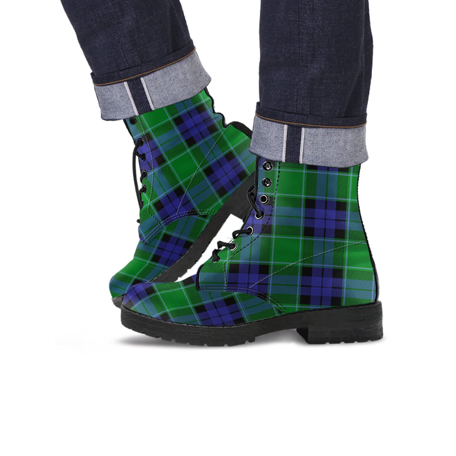 Monteith Tartan Leather Boots - Tartan Vibes Clothing