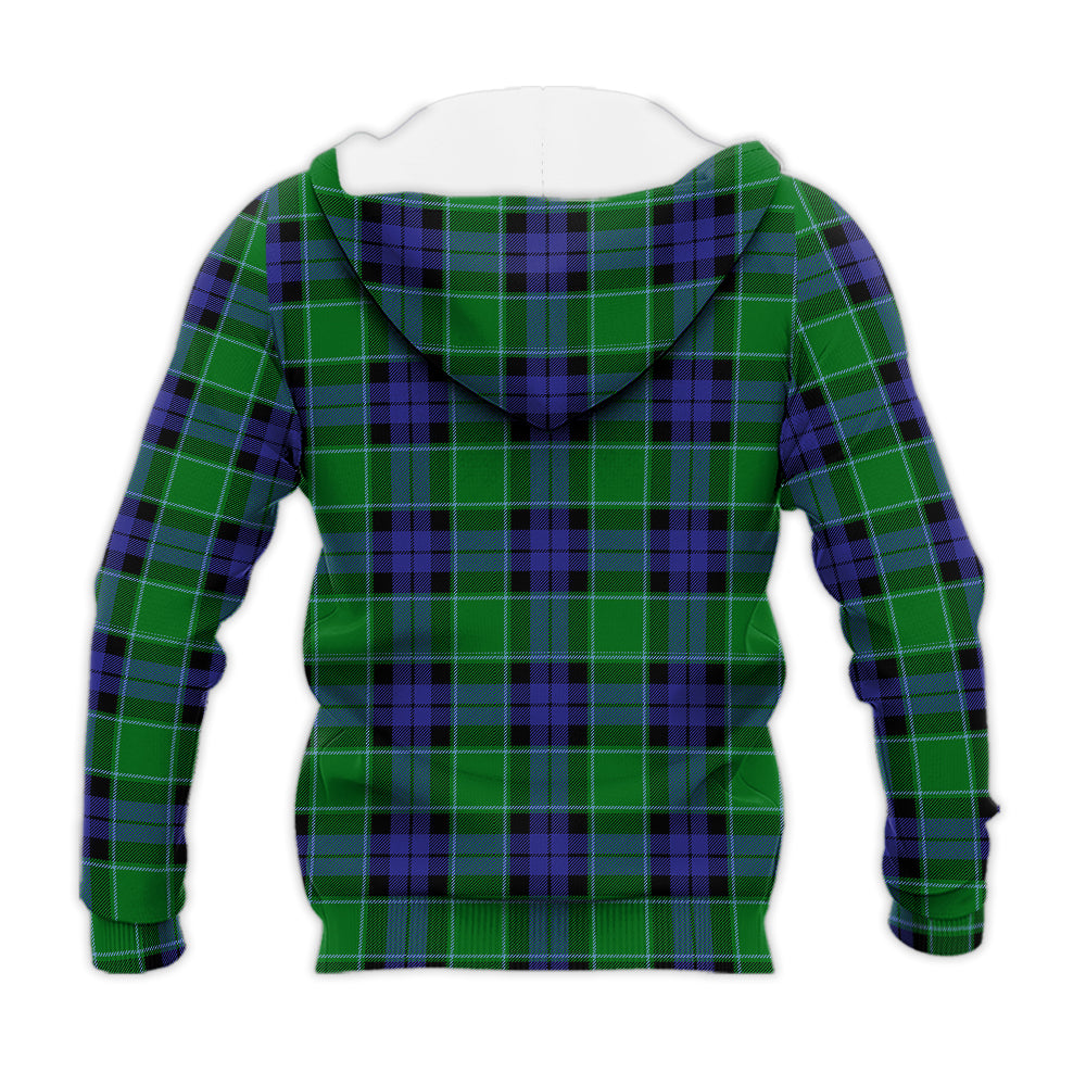 Monteith Tartan Knitted Hoodie with Family Crest - Tartan Vibes Clothing