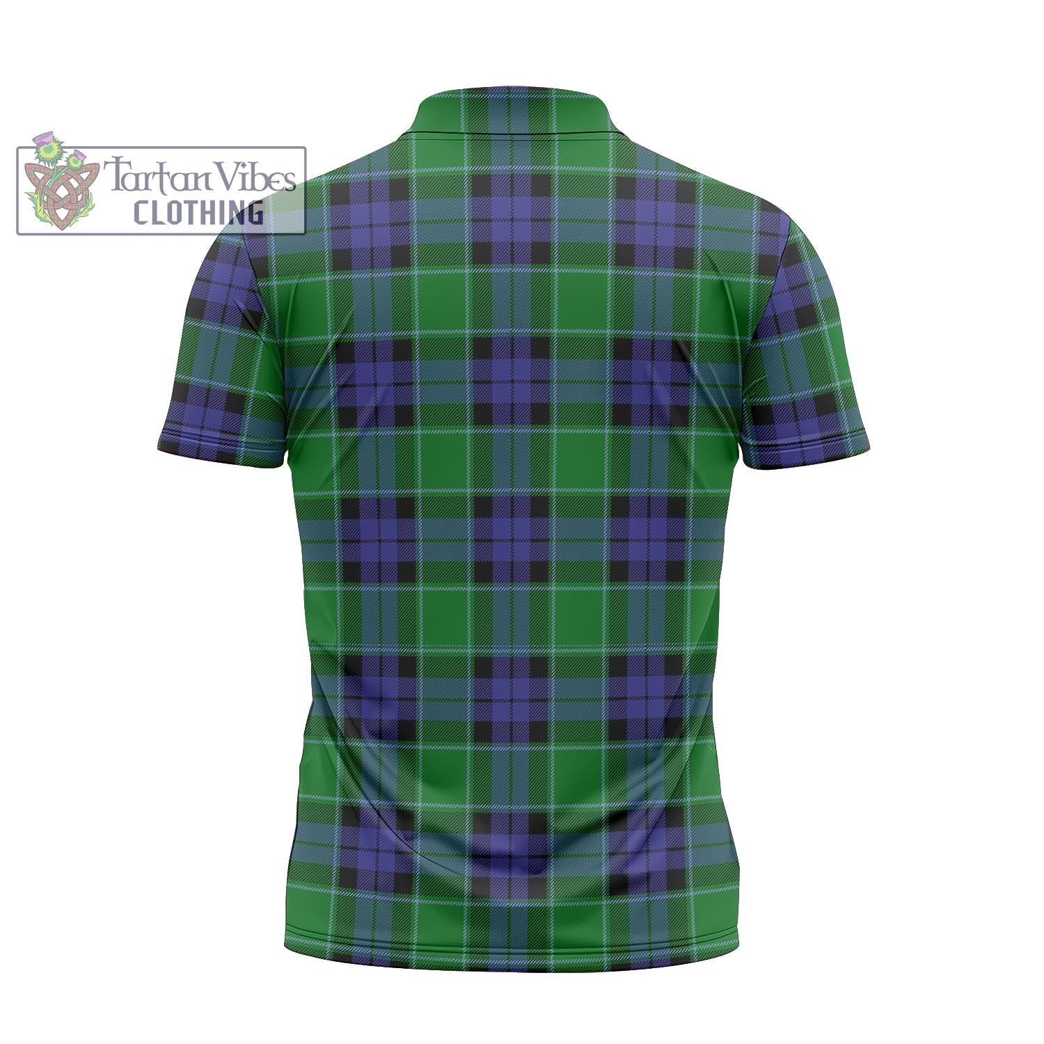 Monteith Tartan Zipper Polo Shirt with Family Crest - Tartan Vibes Clothing