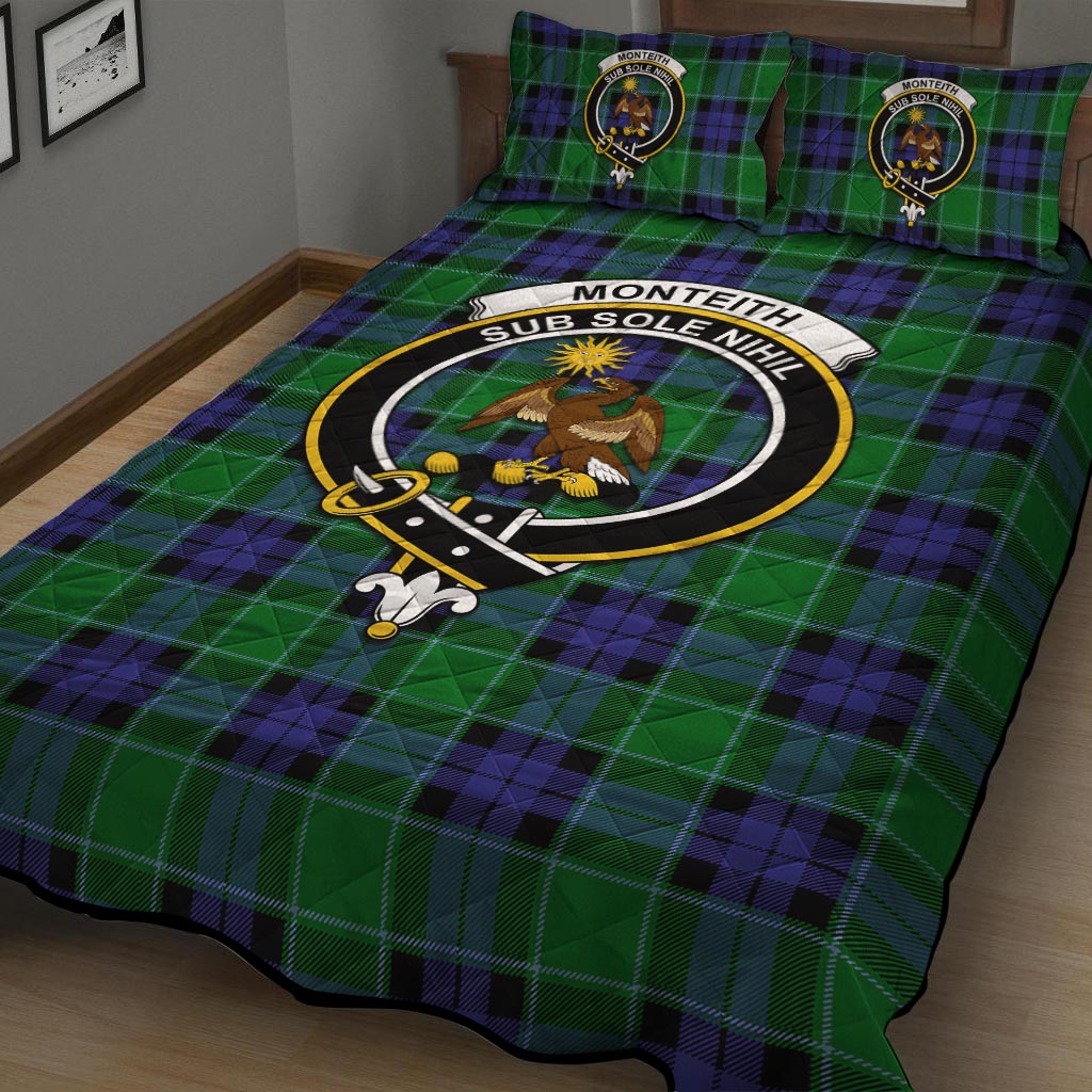 Monteith Tartan Quilt Bed Set with Family Crest