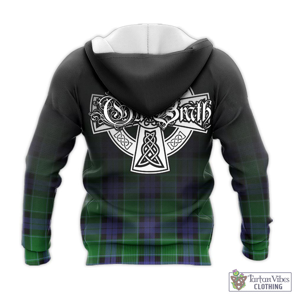 Monteith Tartan Knitted Hoodie Featuring Alba Gu Brath Family Crest Celtic Inspired - Tartan Vibes Clothing