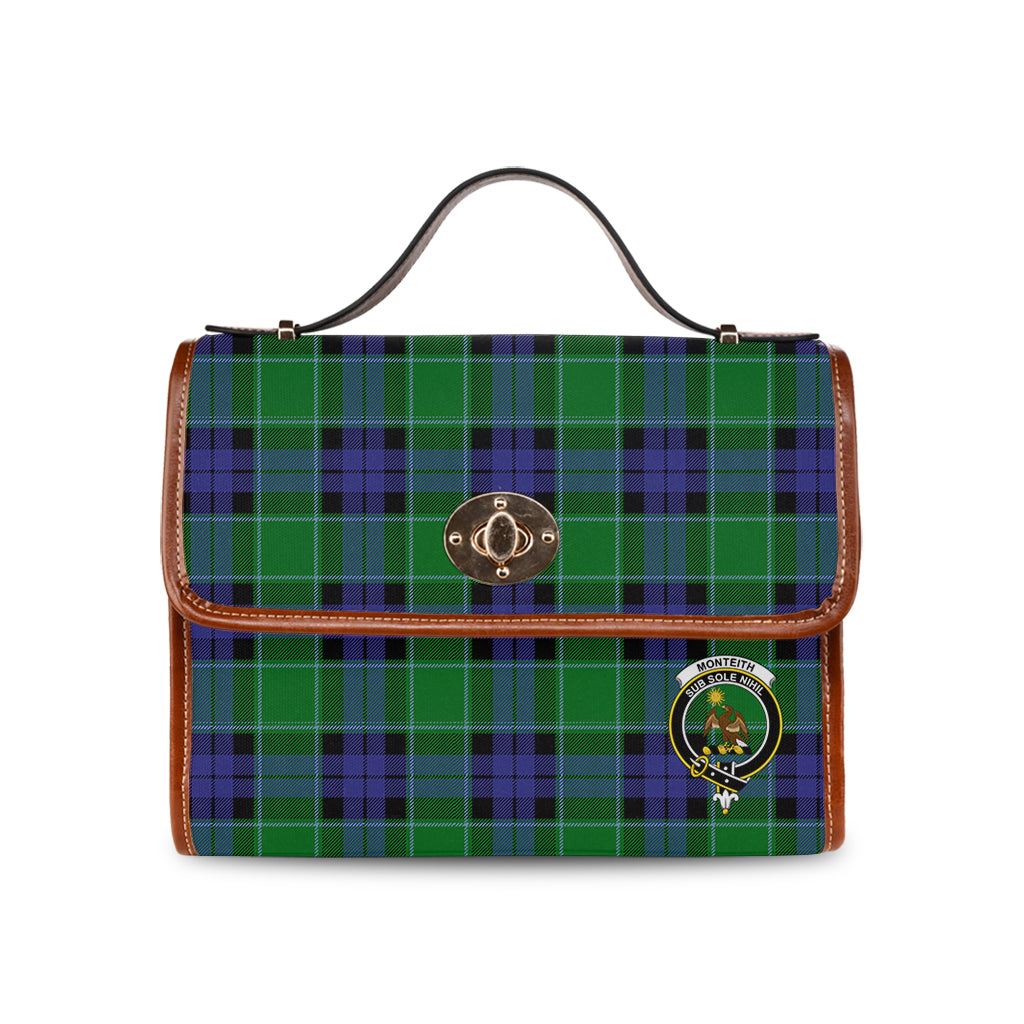 monteith-tartan-leather-strap-waterproof-canvas-bag-with-family-crest