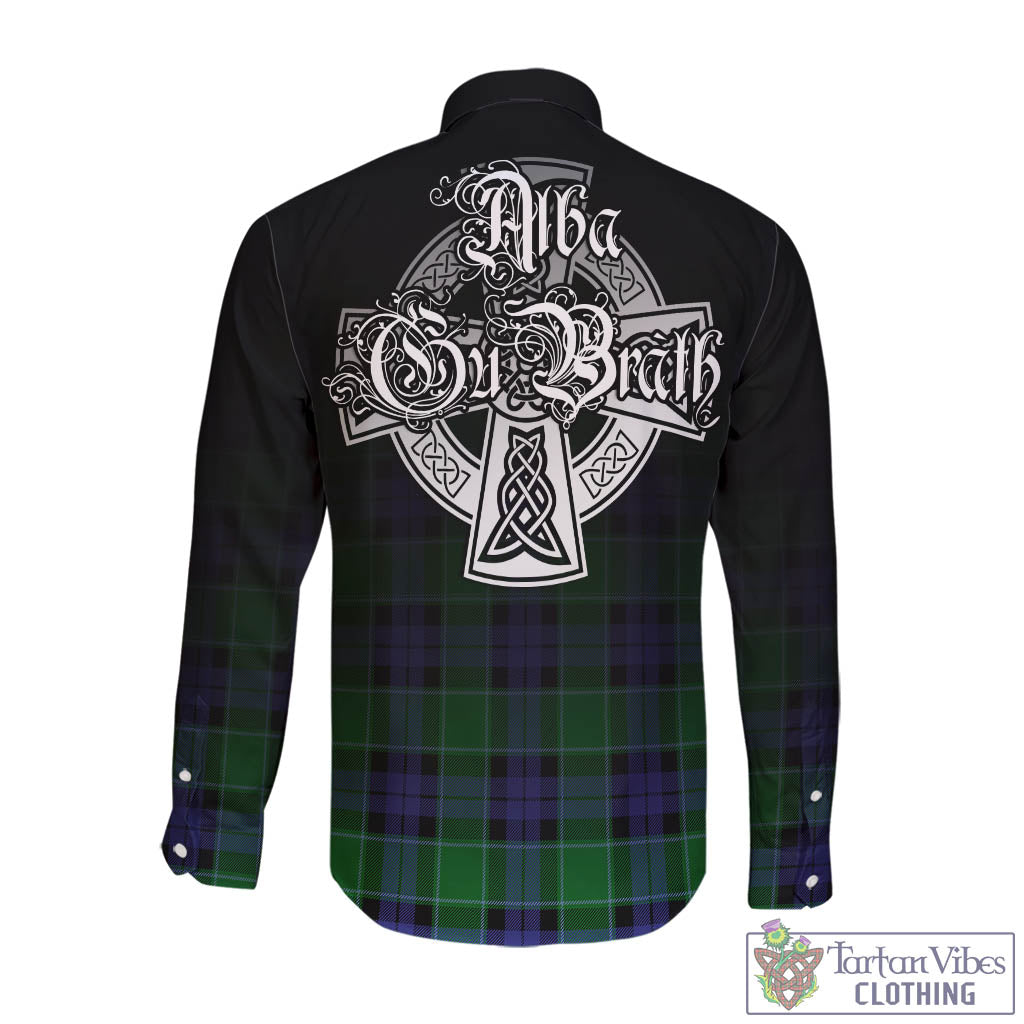 Monteith Tartan Long Sleeve Button Up Featuring Alba Gu Brath Family Crest Celtic Inspired - Tartan Vibes Clothing
