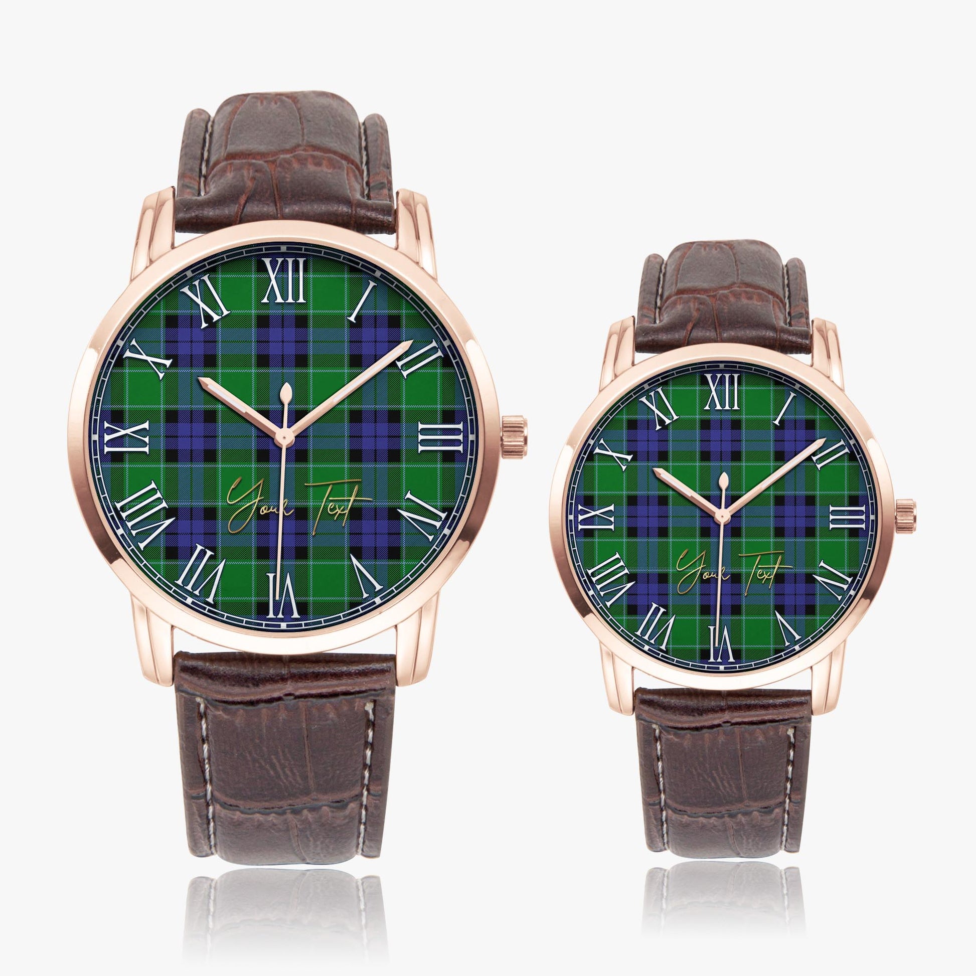 Monteith Tartan Personalized Your Text Leather Trap Quartz Watch - Tartan Vibes Clothing