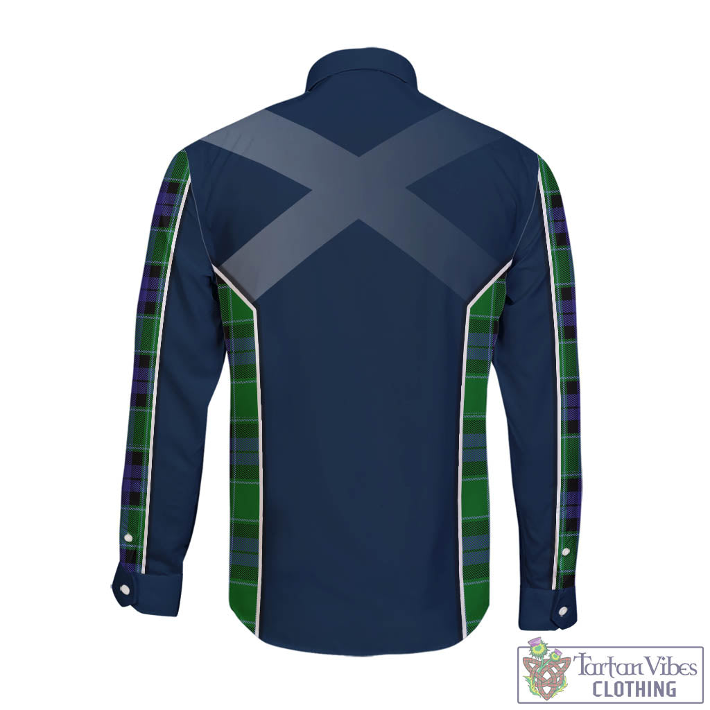 Monteith Tartan Long Sleeve Button Up Shirt with Family Crest and Scottish Thistle Vibes Sport Style - Tartan Vibes Clothing