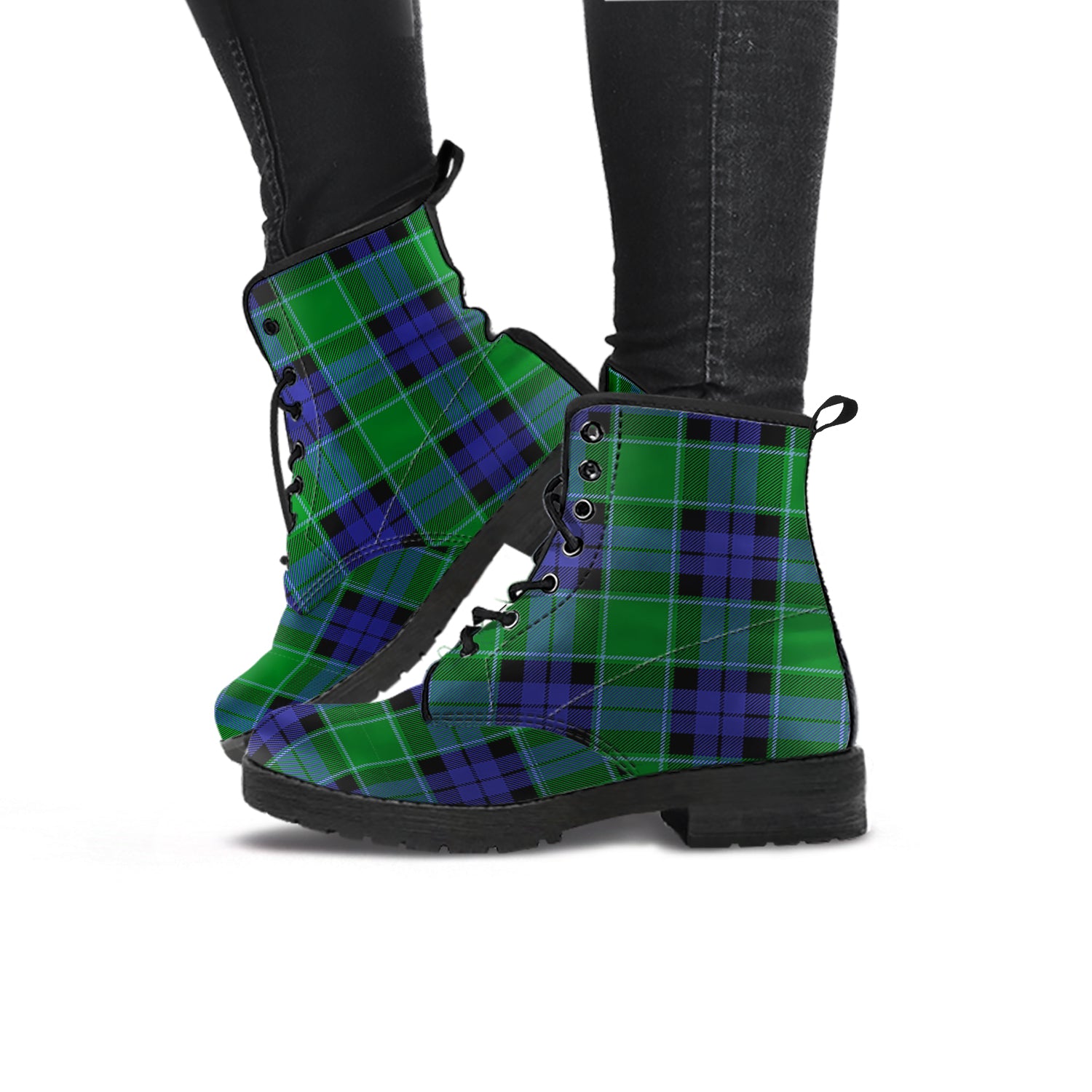 Monteith Tartan Leather Boots - Tartan Vibes Clothing