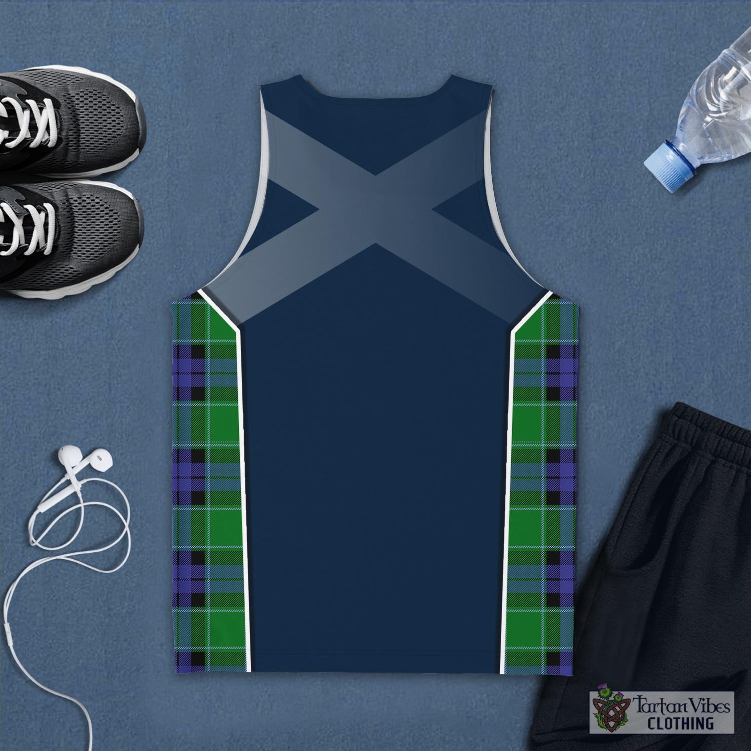 Monteith Tartan Men's Tanks Top with Family Crest and Scottish Thistle Vibes Sport Style - Tartan Vibes Clothing