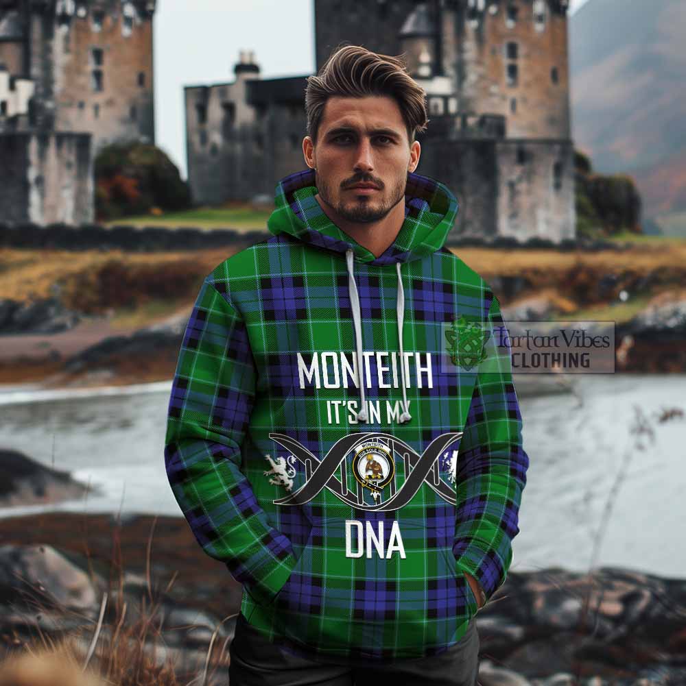 Monteith Tartan Cotton Hoodie with Family Crest DNA In Me Style - Tartan Vibes Clothing