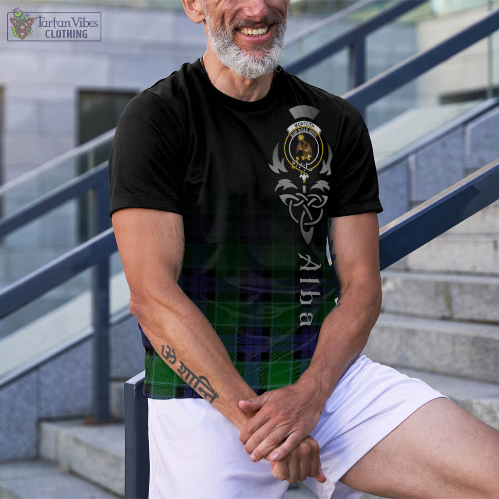 Monteith Tartan T-Shirt Featuring Alba Gu Brath Family Crest Celtic Inspired - Tartan Vibes Clothing