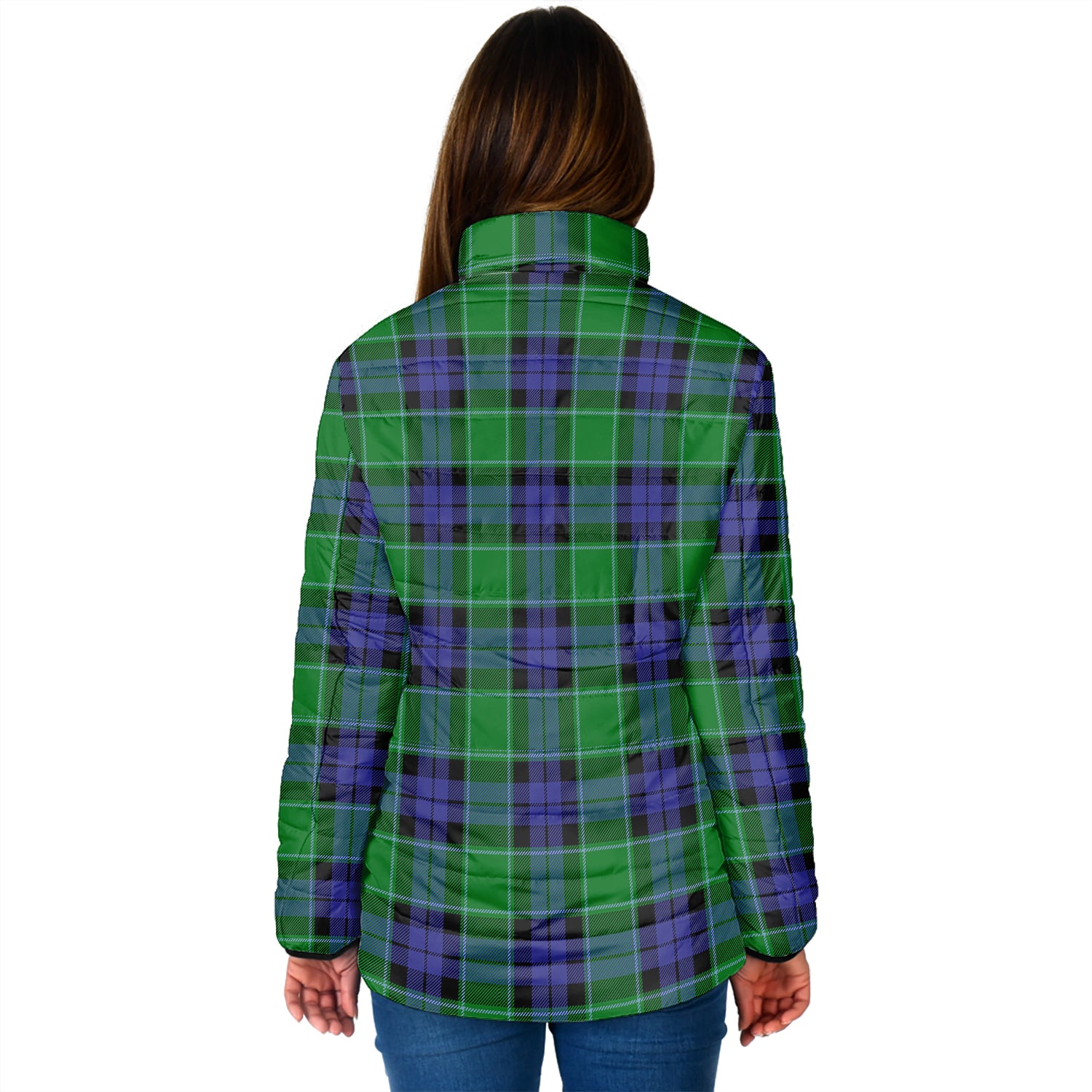 Monteith Tartan Padded Jacket with Family Crest - Tartan Vibes Clothing