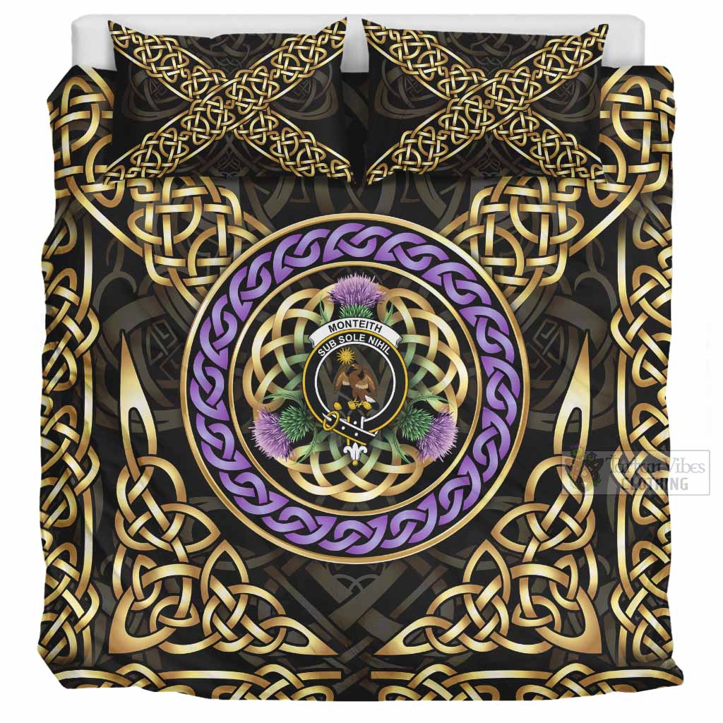 Monteith Clan Crest Bedding Set Celtic Scottish Thistle