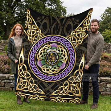 Monteith Clan Crest Blanket Celtic Scottish Thistle
