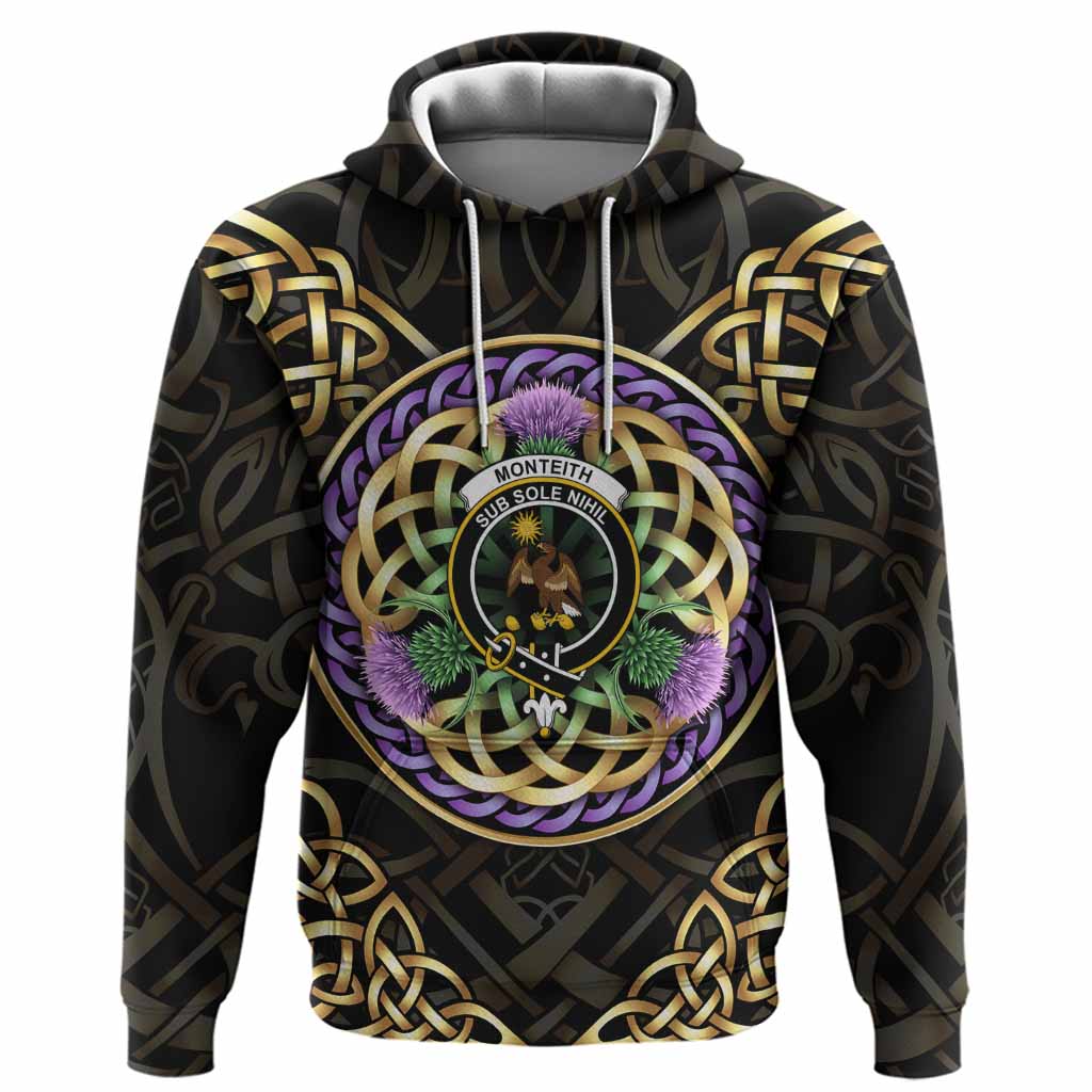 Monteith Clan Crest Hoodie Celtic Scottish Thistle Pullover Hoodie - Tartan Vibes Clothing