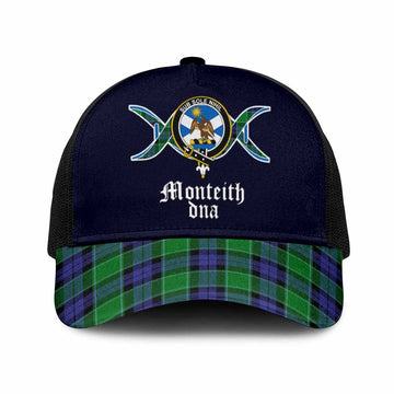 Monteith Clan DNA Tartan Mesh Trucker Cap One Size (Adjustable) Black - Tartan Vibes Clothing