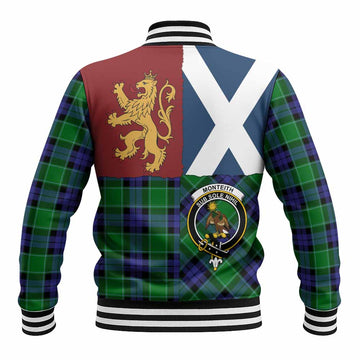Monteith Crest Tartan Baseball Jacket with Lion Rampant Saltire Style