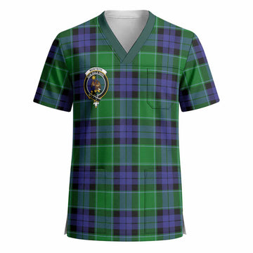 Monteith Crest Tartan Scrub Top - Tartan Vibes Clothing