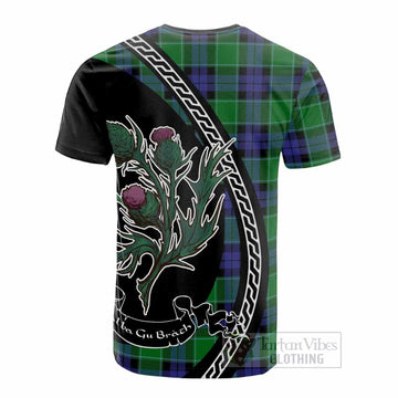 Monteith Family Crest Tartan Cotton T-shirt Alba Thistle Inspired