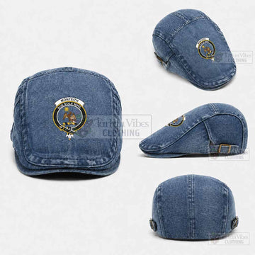 Monteith Scottish Clan Crest Washed Flat Cap - Unisex Jeff Cap