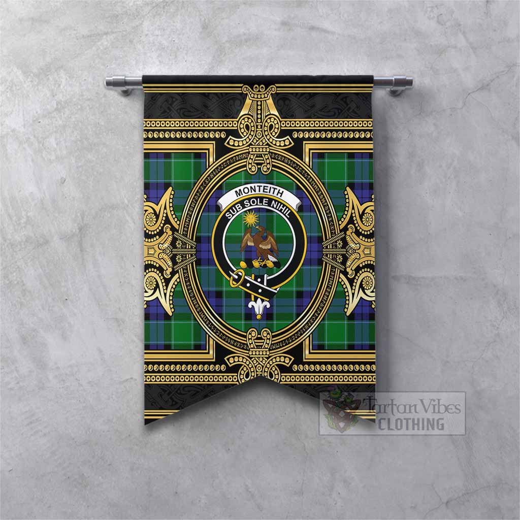 Monteith Scottish Tartan Crest Gonfalon Royal Stylized Fishtail - Tartan Vibes Clothing