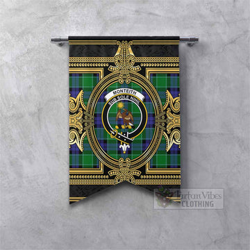 Monteith Scottish Tartan Crest Gonfalon Royal Stylized Fishtail - Tartan Vibes Clothing