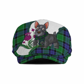 Monteith Scottish Terrier Tartan Flat Cap, Jeff Cap Thistle Heritage Art