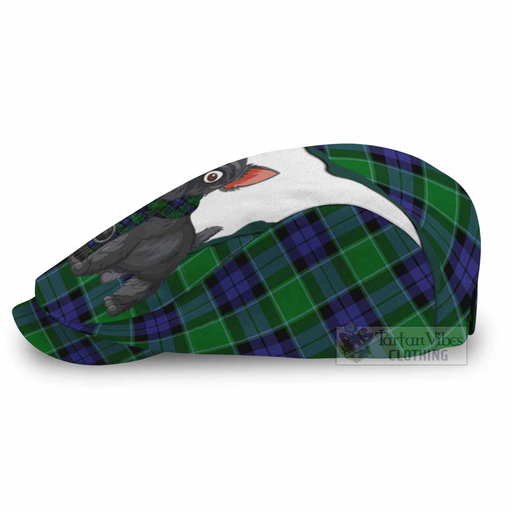 Monteith Scottish Terrier Tartan Flat Cap, Jeff Cap Thistle Heritage Art - Tartan Vibes Clothing