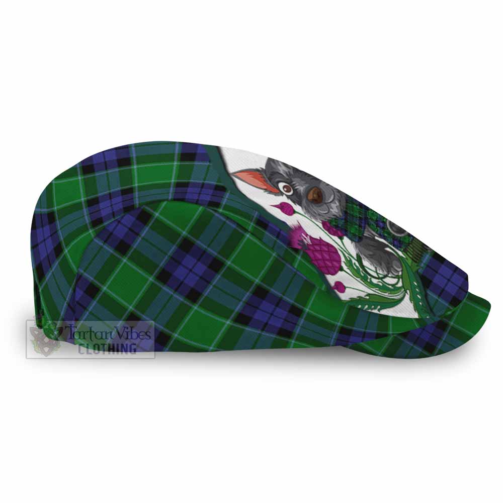 Monteith Scottish Terrier Tartan Flat Cap, Jeff Cap Thistle Heritage Art - Tartan Vibes Clothing