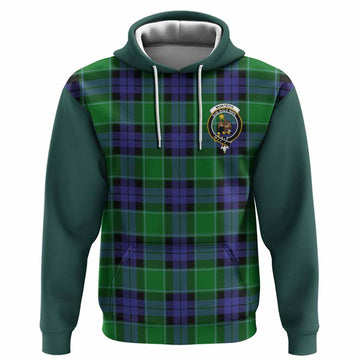 Monteith Tartan Accent Hoodie with Family Crest