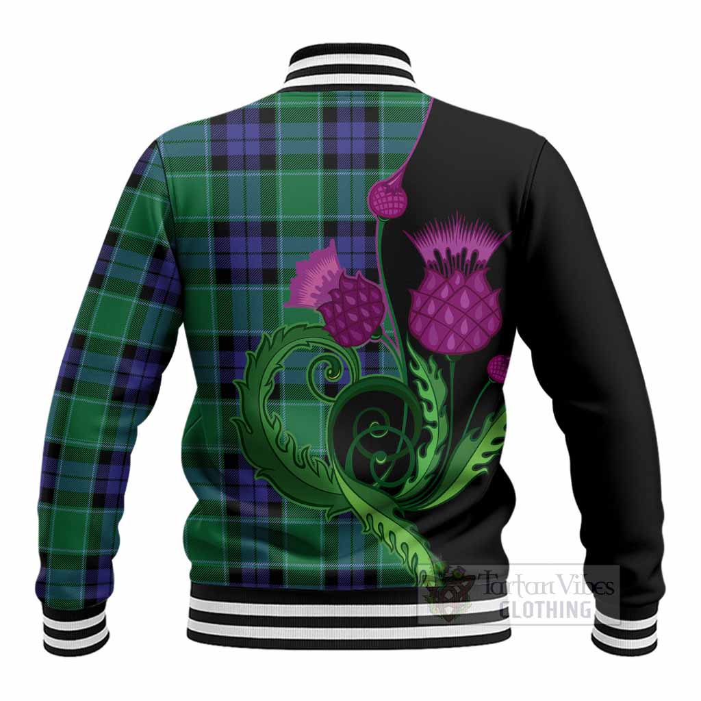 Monteith Tartan Baseball Jacket Traditional Scottish Thistle