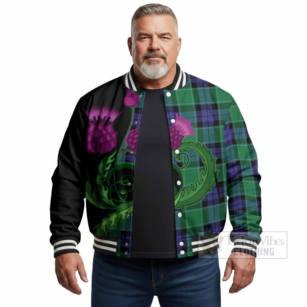 Monteith Tartan Baseball Jacket Traditional Scottish Thistle